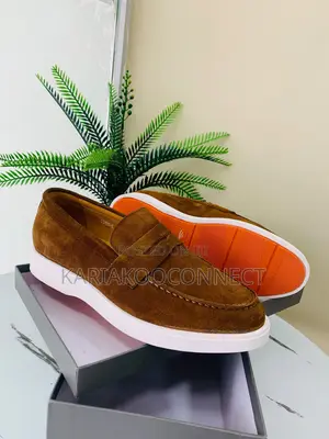 Santoni Suede Penny Loafers
