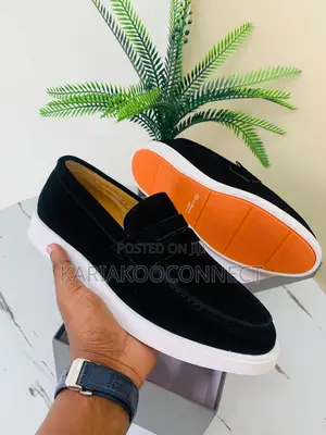 Santoni Suede Penny Loafers