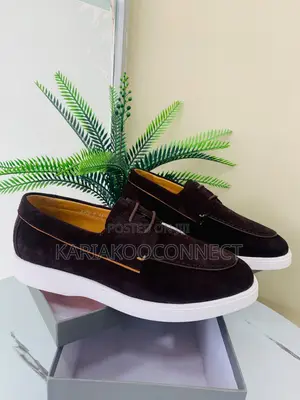Santoni Suede Lace-Up Loafers – Coffee