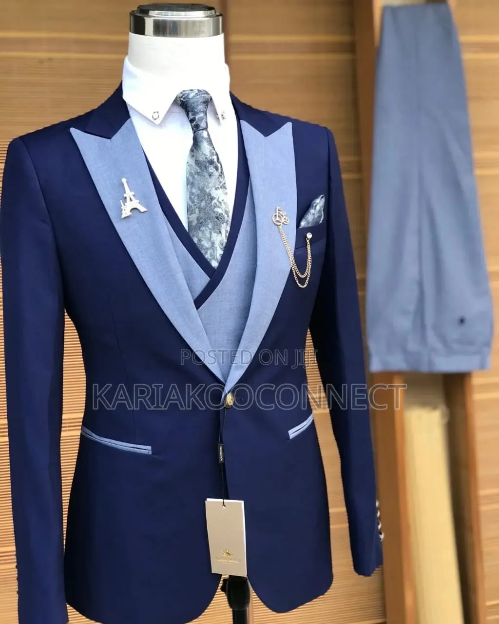 St Vincent Navy Two-Tone 3pc Suit
