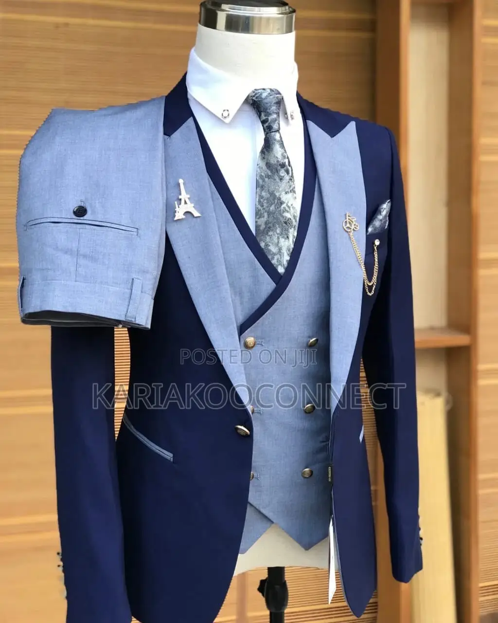 St Vincent Navy Two-Tone 3pc Suit