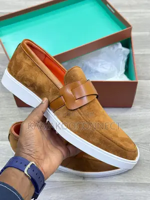Santoni Tan Suede Loafers