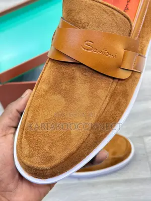 Santoni Tan Suede Loafers