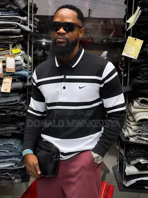 Men Long Sleeve Polo Sweater