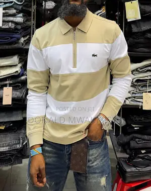 Men Long Sleeve Polo Sweater