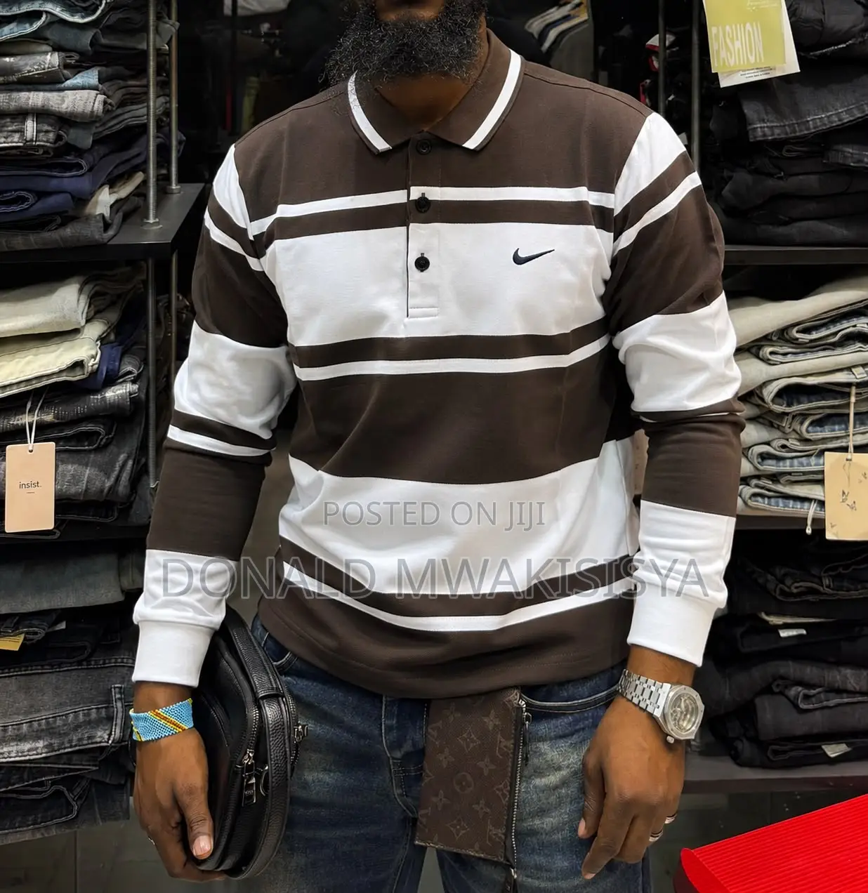 Men Long Sleeve Polo Sweater