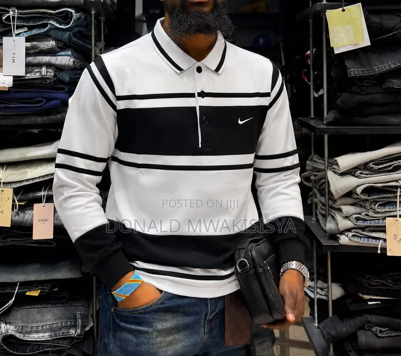 Men Long Sleeve Polo Sweater