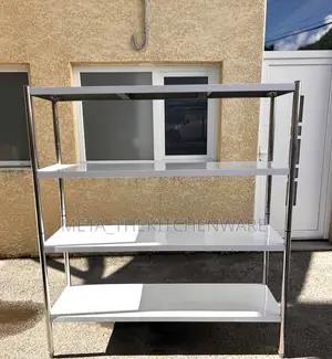 4 Tier Commercial Stainless Steel Kitchen Storage Rack / Shelf 1.5m