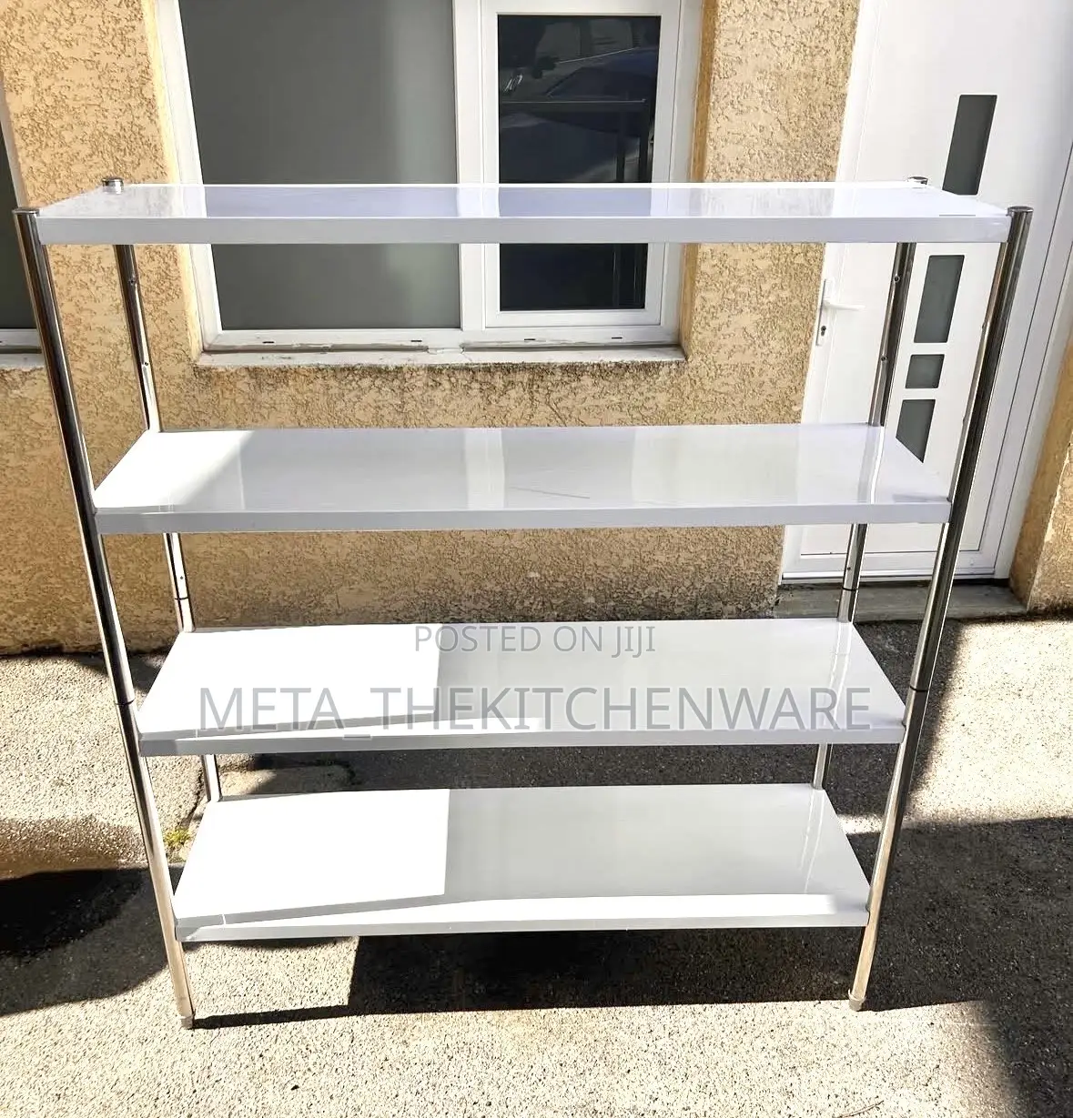 4 Tier Commercial Stainless Steel Kitchen Storage Rack / Shelf 1.5m