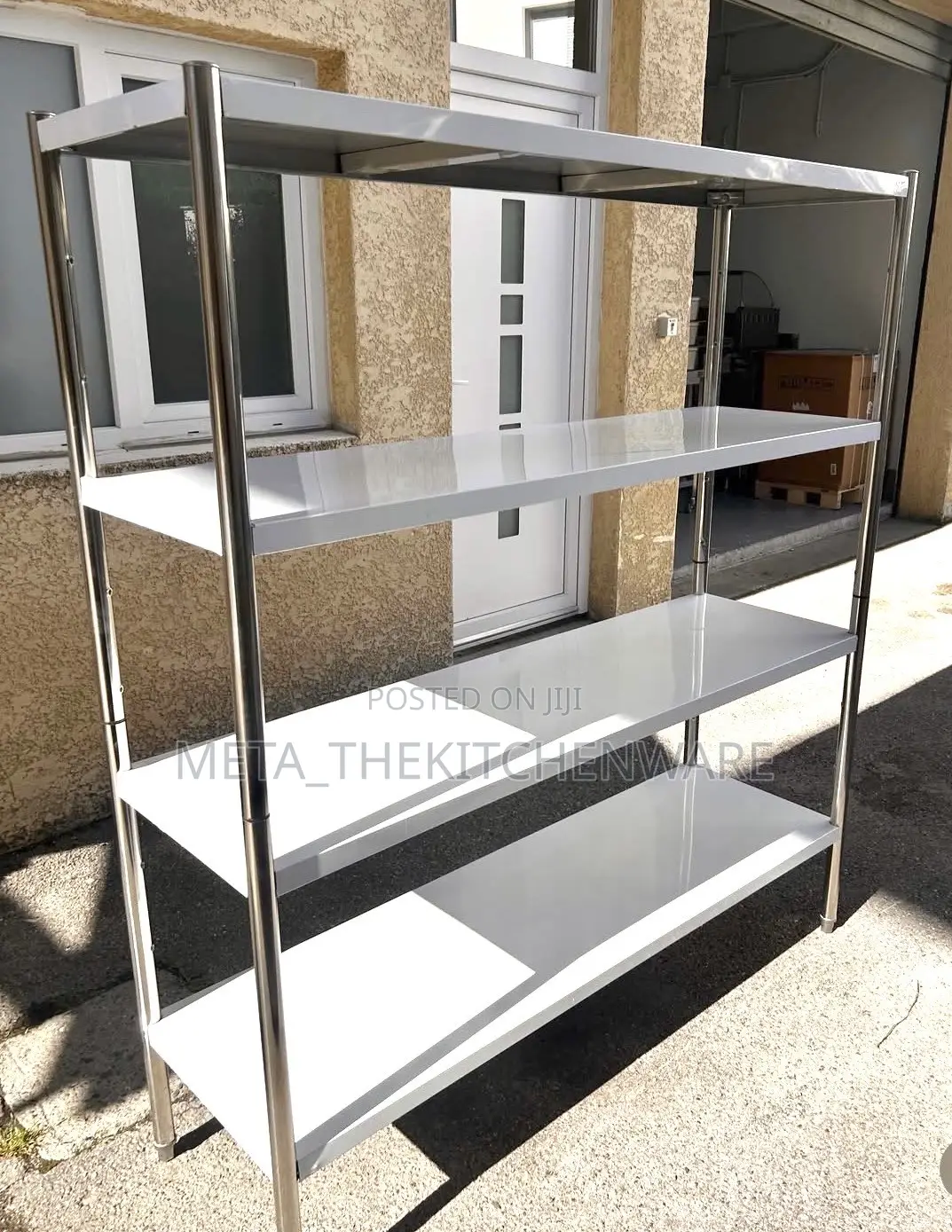 4 Tier Commercial Stainless Steel Kitchen Storage Rack / Shelf 1.5m
