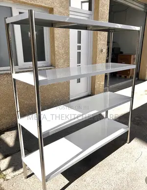 4 Tier Commercial Stainless Steel Kitchen Storage Rack / Shelf 1.5m