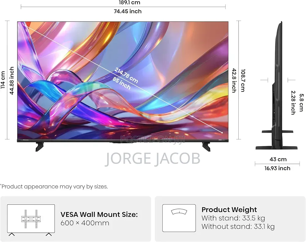 Hisense 85′′ Smart UHD Mini-Led Quantum ULED TV