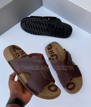 ECCO Leather Cross Sandals -