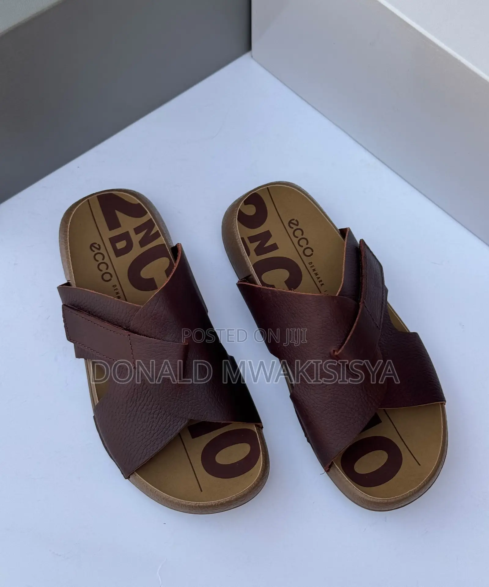 ECCO Leather Cross Sandals -