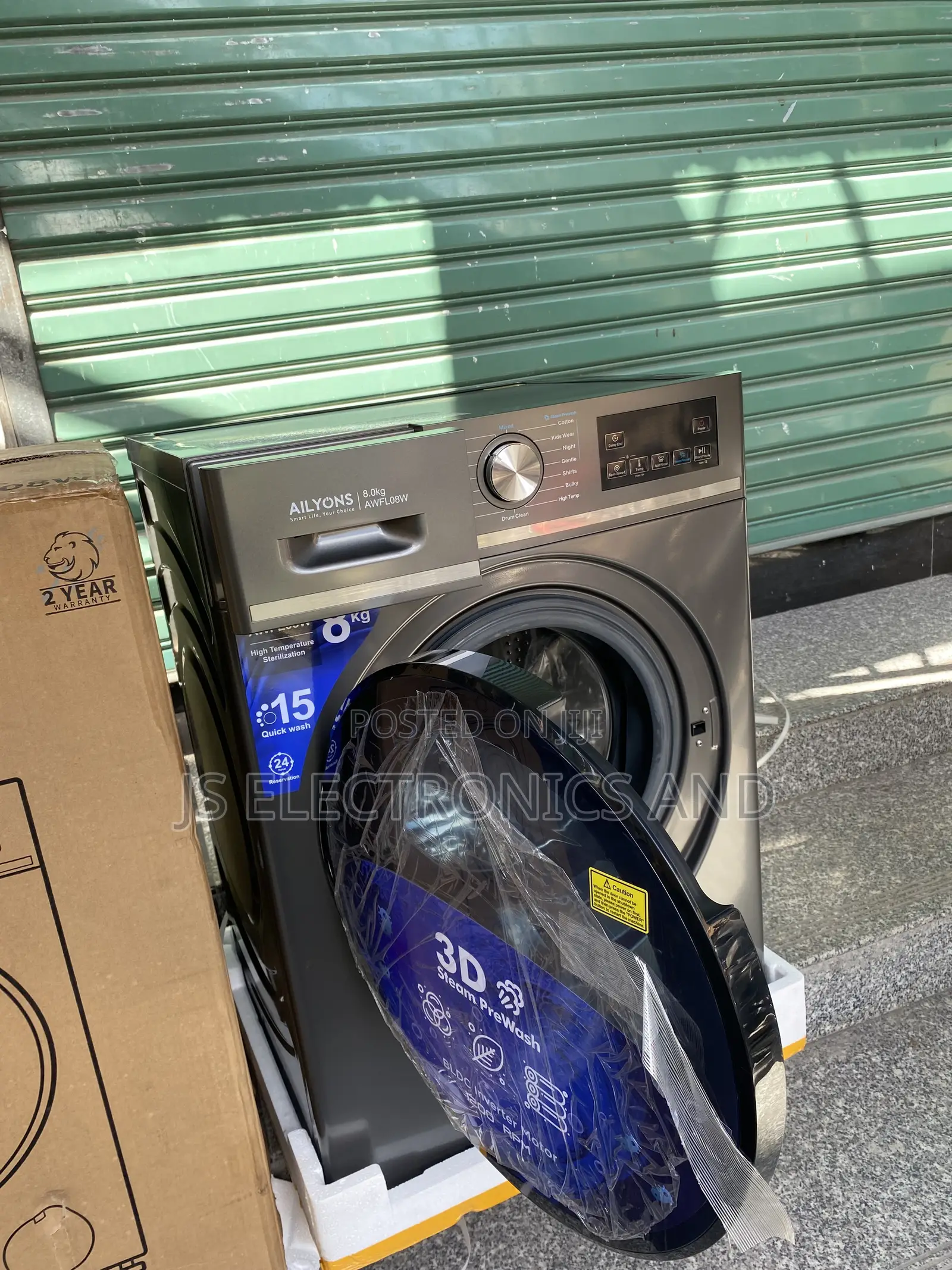 Ailyons Front Load Kg 8 Washing Mashine Automatic Wash and Spin