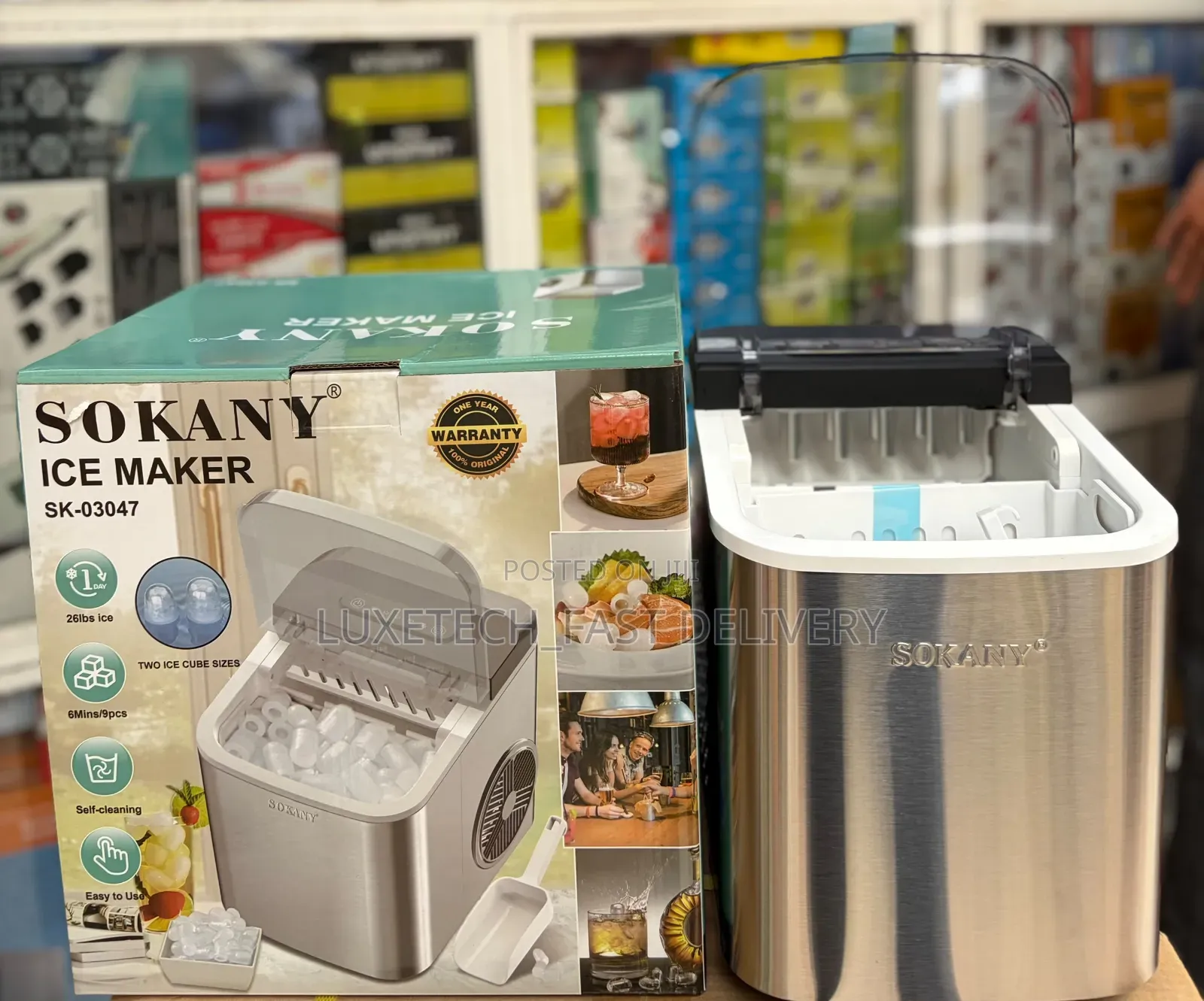 Sokany SK-03047 Fast Bullet Ice Maker – Portable Machine 12kg Ice