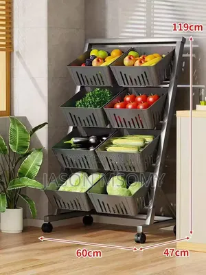 Multi-Layer Fruit and Vegetable Storage Cart