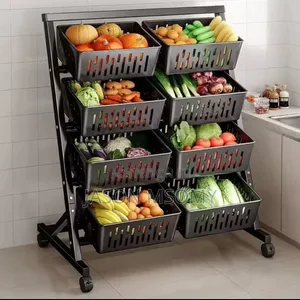 Multi-Layer Fruit and Vegetable Storage Cart