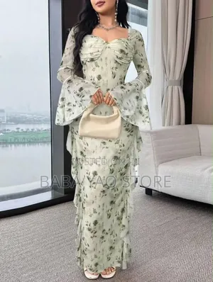 Casual Arabian Style High-Grade Long-Sleeved Floor-Length Dresses