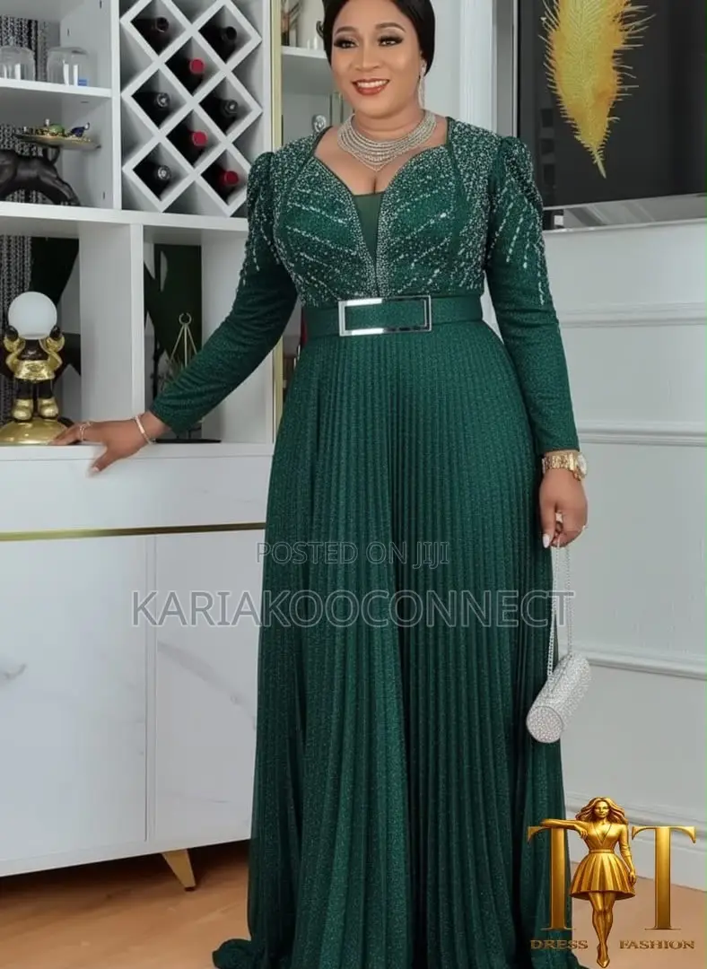 Mauve Sparkle Pleated Gown
