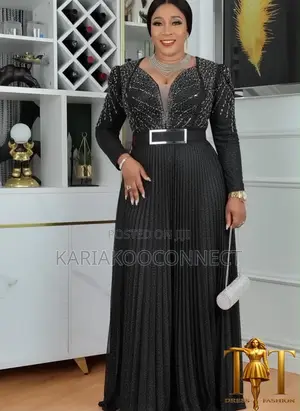 Mauve Sparkle Pleated Gown