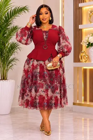 Rustic Chiffon Peplum Dress