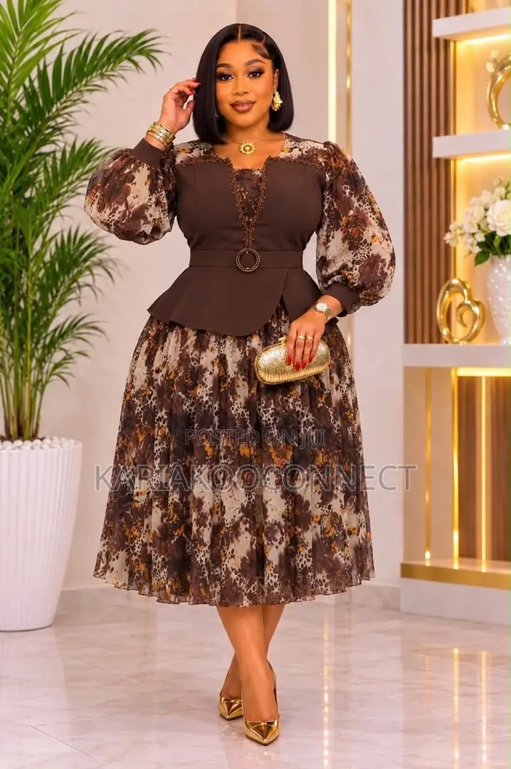 Rustic Chiffon Peplum Dress