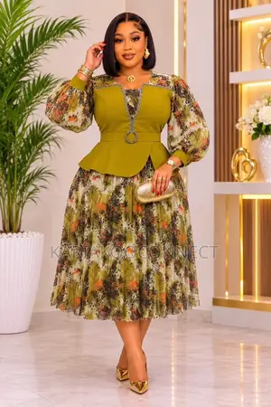 Rustic Chiffon Peplum Dress