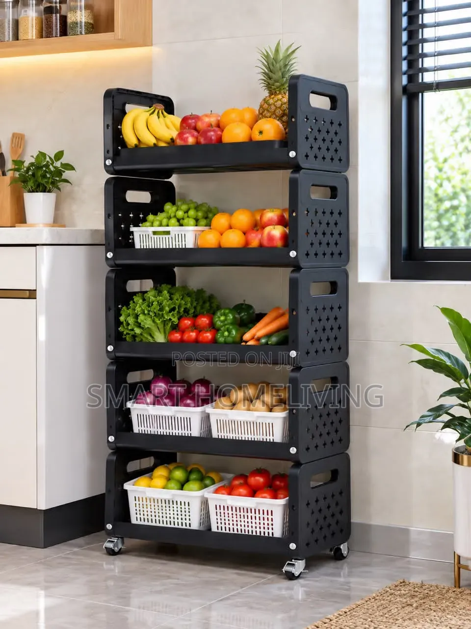 5 Tier Rolling Storage Rack