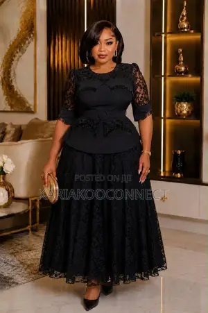 Elegant Lace Peplum Gown