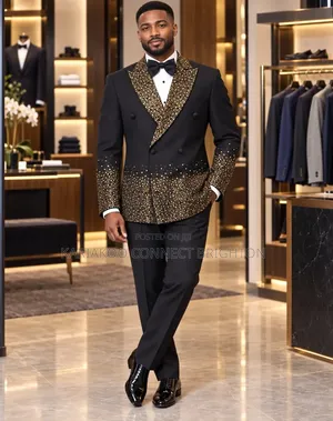 Black and Gold Sparkle Tuxedo