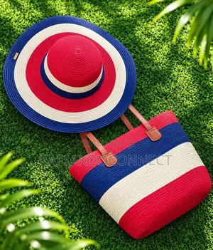 Lavender Straw Sun Hat Tote Set