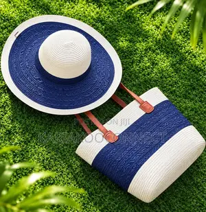Lavender Straw Sun Hat Tote Set