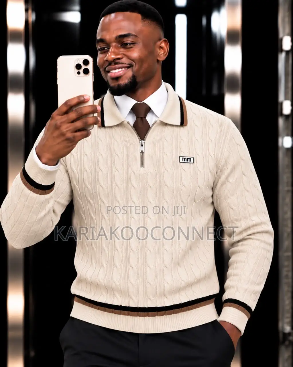 Classic Cable-Knit Zip Sweater