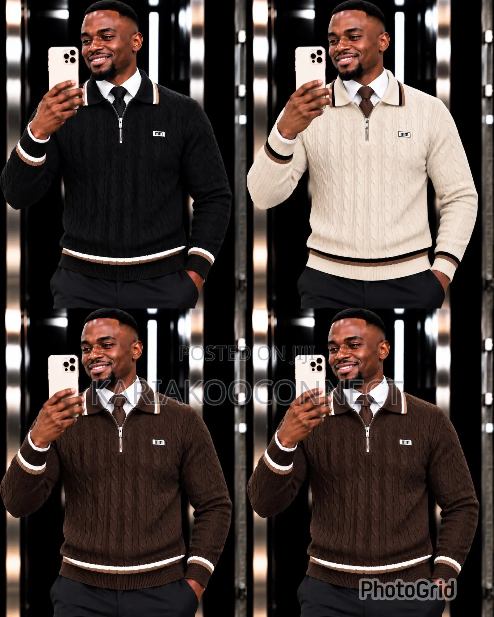 Classic Cable-Knit Zip Sweater