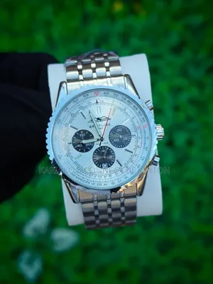 Silver Chronograph Aviator Wristwatch