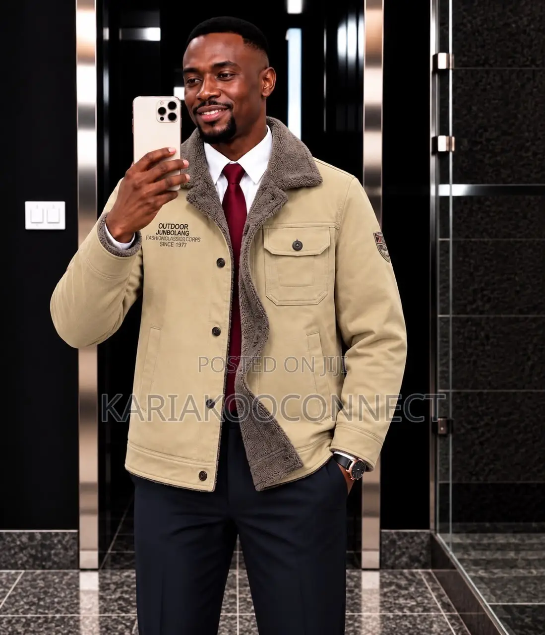 Sherpa-Lined Canvas Jacket
