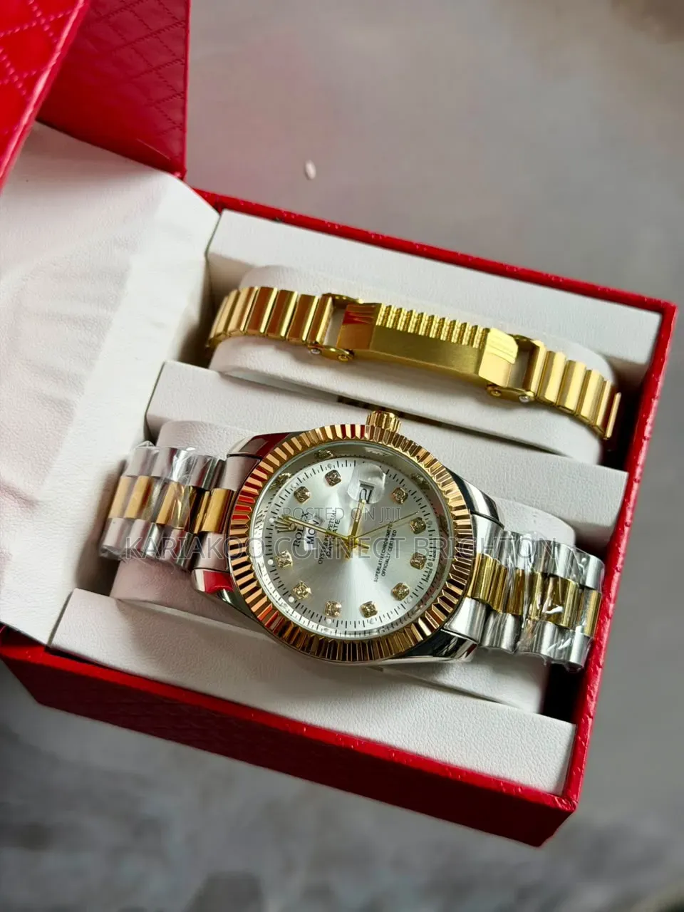 Black Watch and Matching Bracelet Gift Set