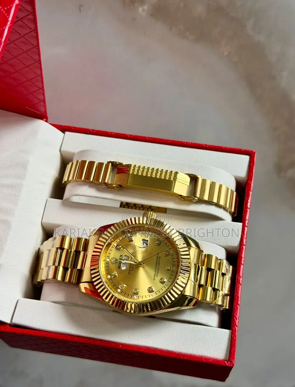 Black Watch and Matching Bracelet Gift Set
