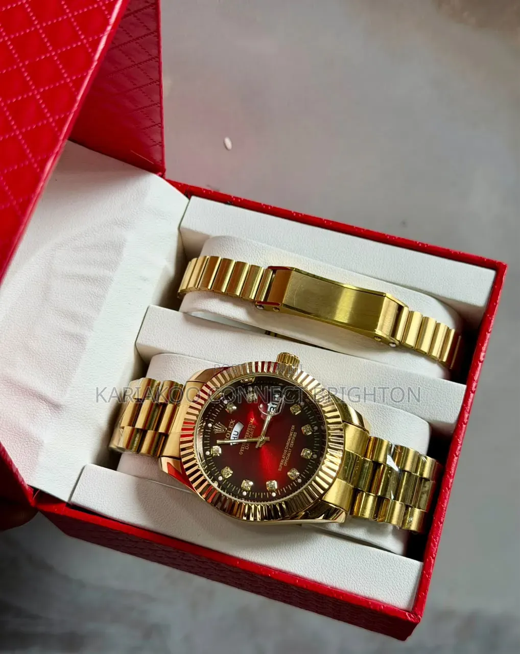 Black Watch and Matching Bracelet Gift Set