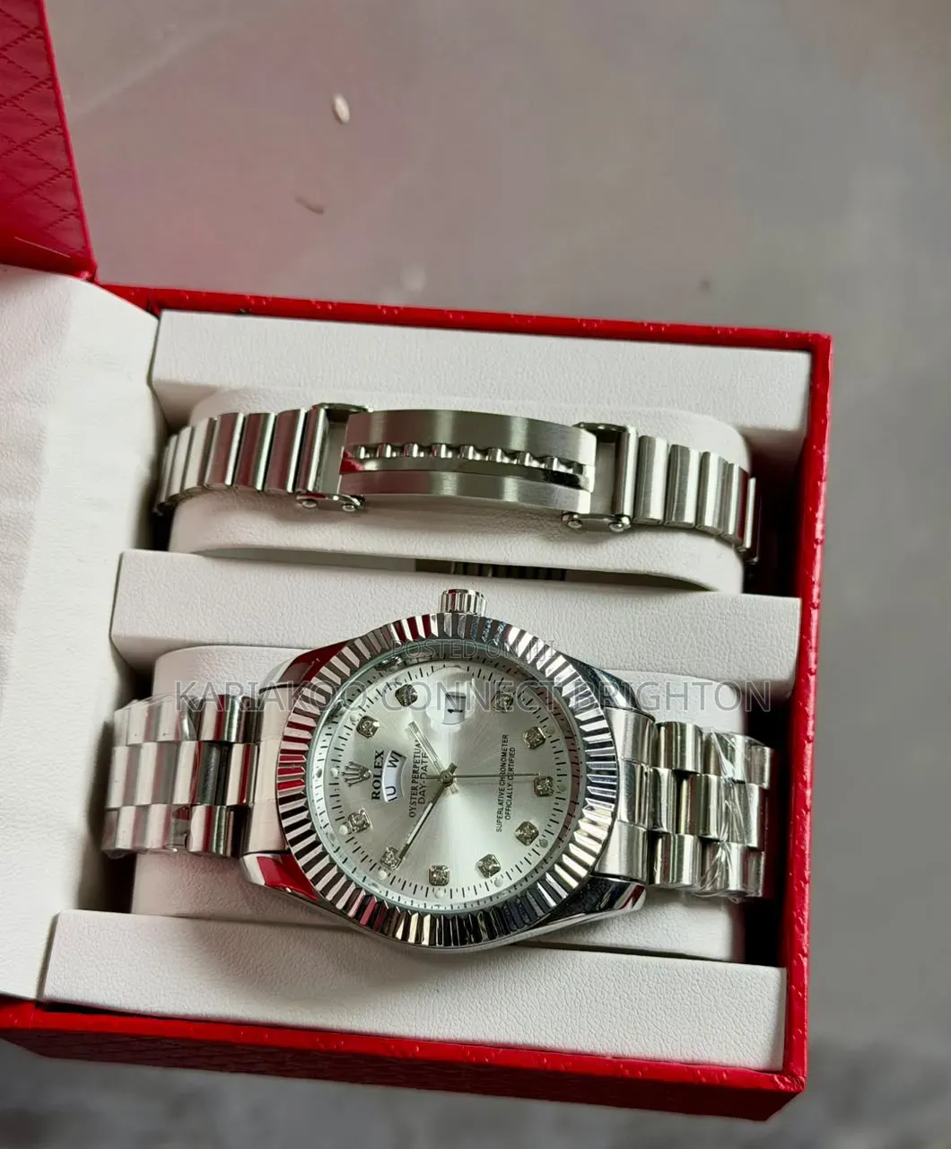 Black Watch and Matching Bracelet Gift Set