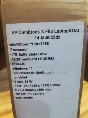 New Laptop HP OmniBook X Flip 14" 16GB Intel Core Ultra 7 SSD 1T
