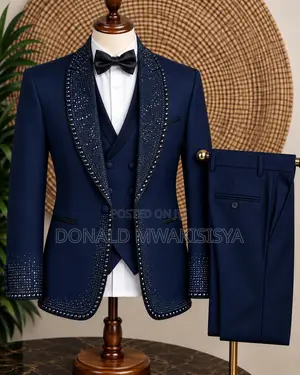 Luxury Beaded Tuxedo Suit - 3pc
