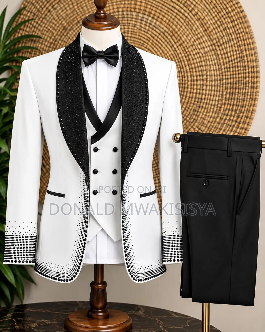 Luxury Beaded Tuxedo Suit - 3pc