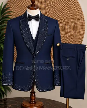 Luxury Beaded Tuxedo Suit - 3pc
