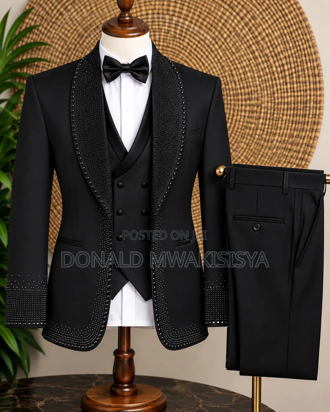 Luxury Beaded Tuxedo Suit - 3pc