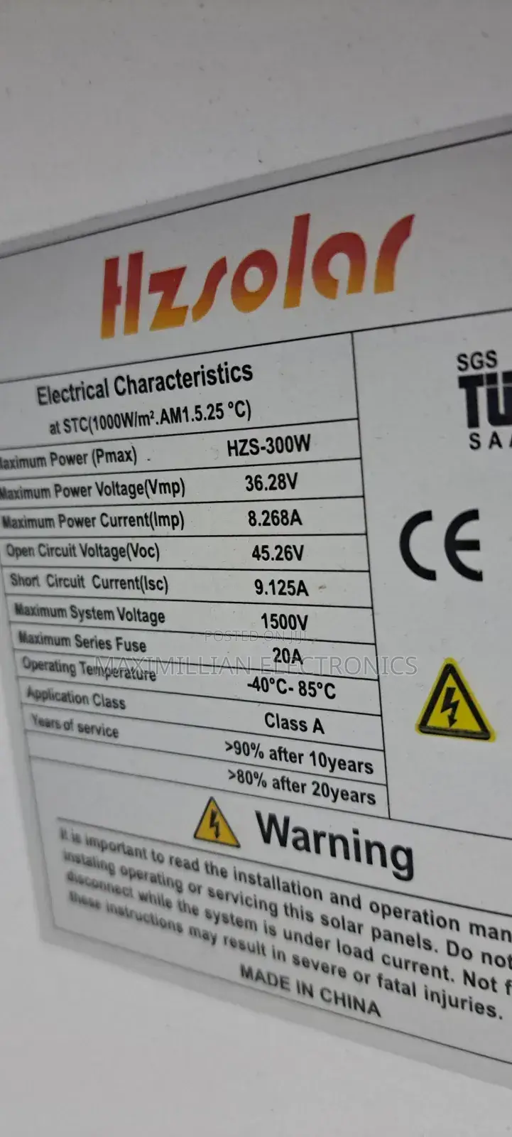 Hz Solar Panels 300w
