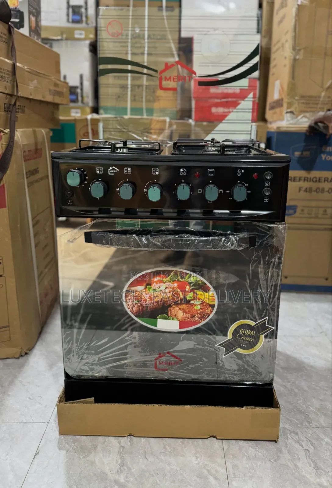 Merit Gas and Electric Cooker 60*60cm With Electric Oven (Silver)