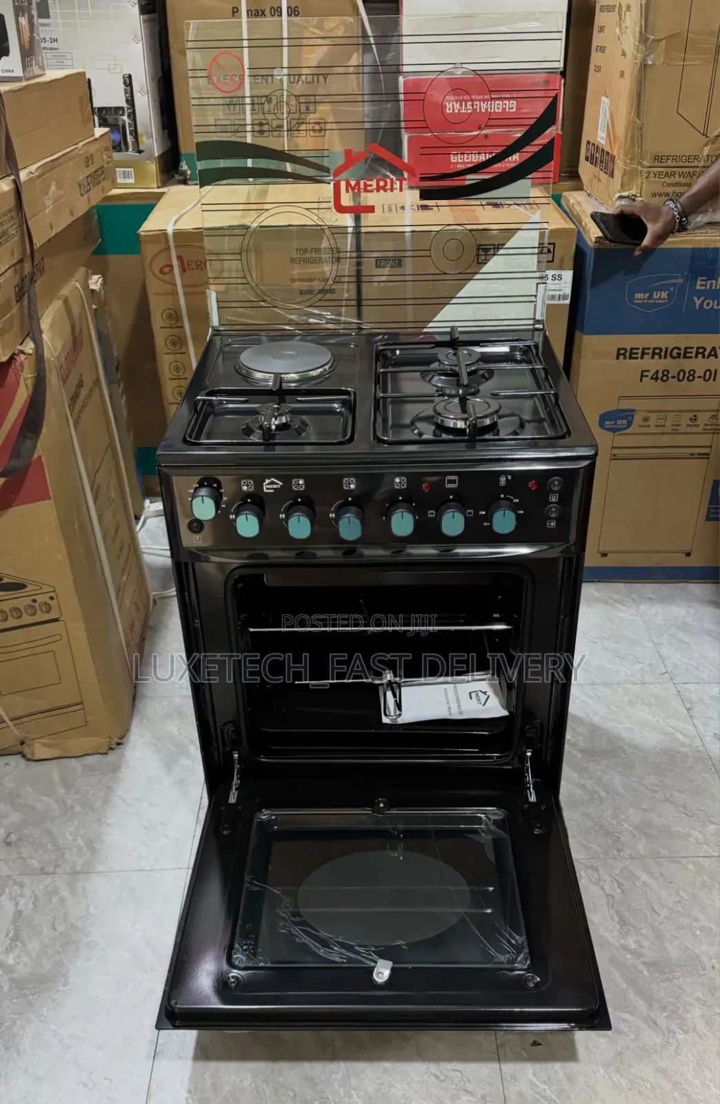 Merit Gas and Electric Cooker 60*60cm With Electric Oven (Silver)
