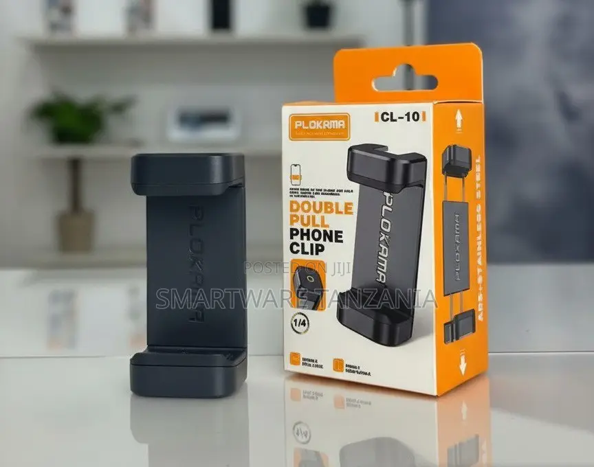 Plokama Double Pull Phone Clip With 1/4 Inch Stainless Steel Mount